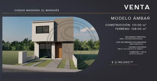 Casa en venta en Cercanía de Ciudad Maderas Residencial Querétaro, Ciudad Maderas Residencial Querétaro, El Marqués, Querétaro
