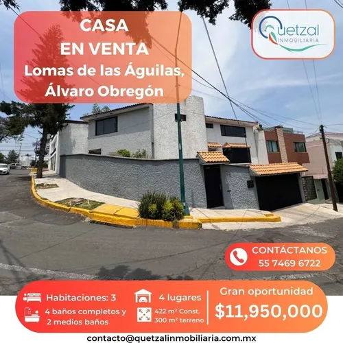 Casa en venta en CDA DE LOS ALBATROS, Lomas De Las Águilas, Las Águilas, Álvaro Obregón, Ciudad de México