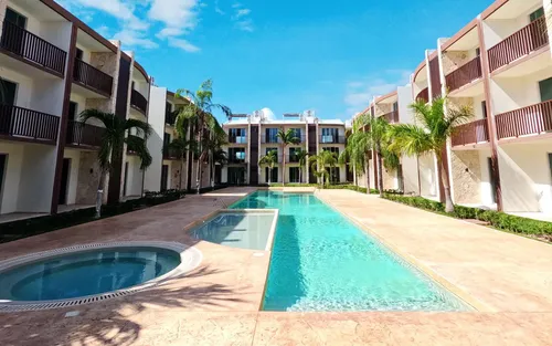 Departamento en venta en Departamento 2 REC con alberca en residencial a 7 min de la playa, Solidaridad, Quintana Roo