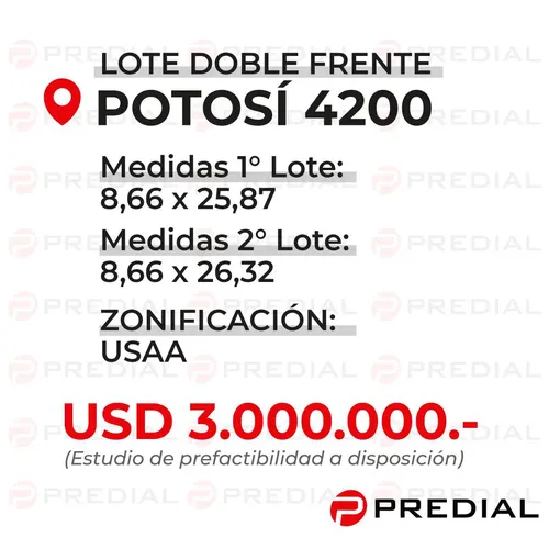 Terreno en venta en Potosí al 4200, Almagro, CABA