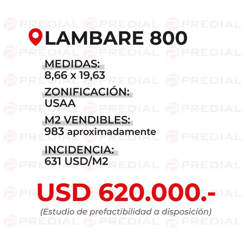 Terreno en venta en Lambaré al 800, Almagro, CABA