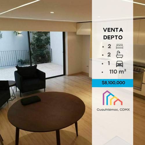 Departamento en venta en Cuauhtémoc, Cuauhtémoc, Ciudad de México