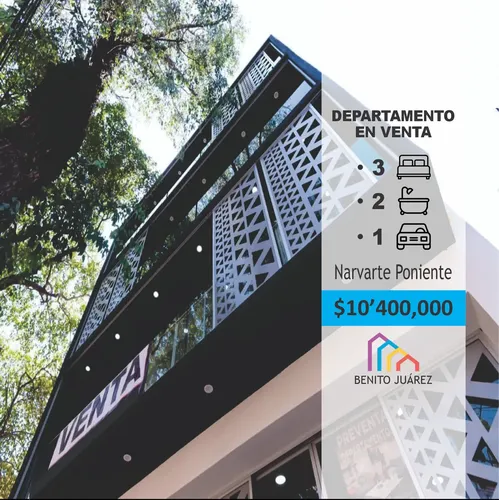 Departamento en venta en Anaxágoras, Narvarte Poniente, Narvarte, Benito Juárez, Ciudad de México