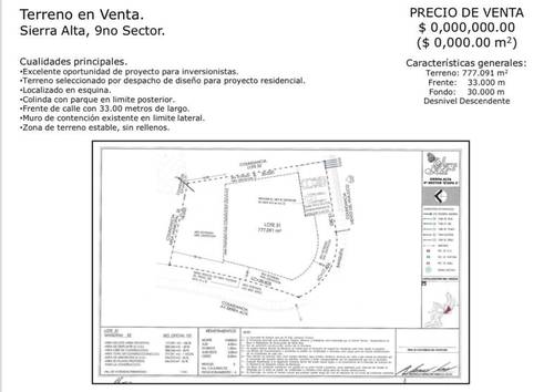Lote en venta en Cercanía de Sierra Alta 9o Sector, Sierra Alta, Monterrey, Nuevo León
