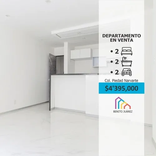 Departamento en venta en Torreon, Piedad Narvarte, Narvarte, Benito Juárez, Ciudad de México