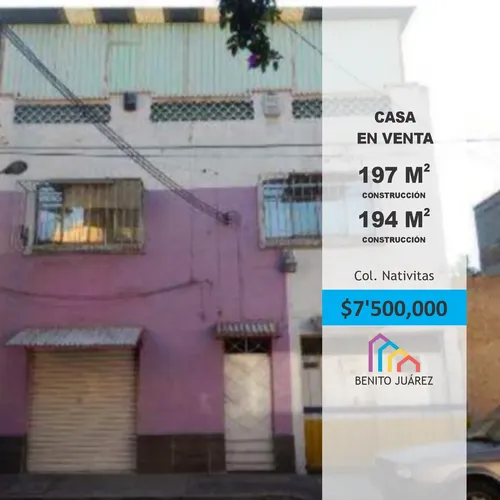 Casa en venta en Bertha, Nativitas, Benito Juárez, Ciudad de México