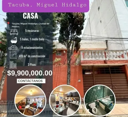 Casa en venta en Cercanía de Tacuba, Tacuba, Miguel Hidalgo, Ciudad de México