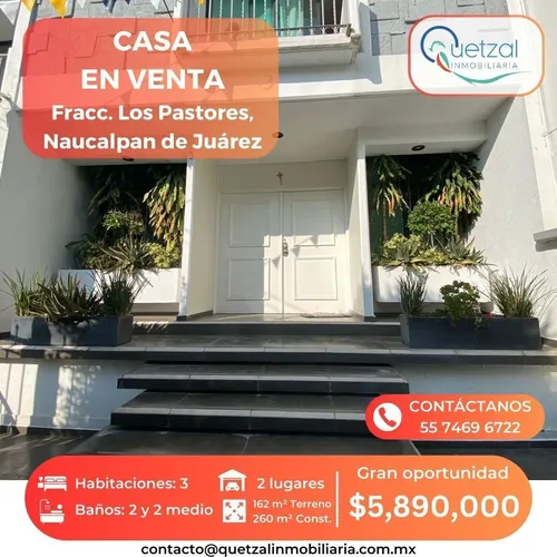 Casa en venta en cumbre, Los Pastores, Naucalpan de Juárez, Estado de México